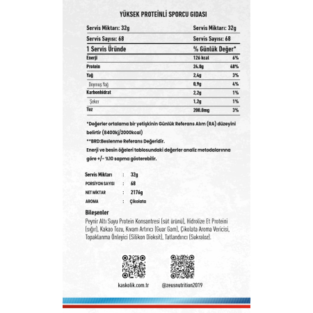 Zeus Nutrition Beef And Whey Protein 2176 Gr